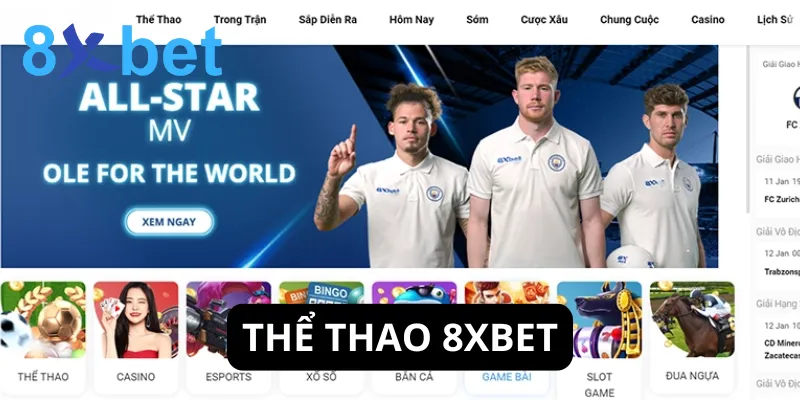 Thể thao 8xbet – Hành trình cá cược thể thao đỉnh cao