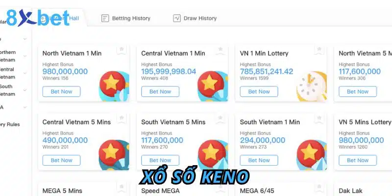 Xổ số Keno 8xbet: Giải trí đơn giản, cơ hội thắng lớn